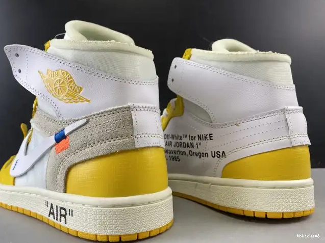 Rep TBkick Dark Jordan Yellow-Cone Air 1 AQ0818-149 Powder Off-White White NRG x 0605